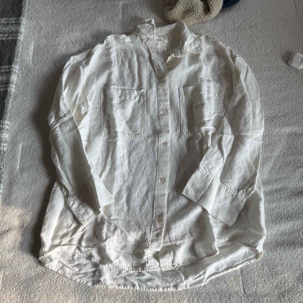 H&M Linen White Top
